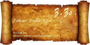 Zakar Zsófia névjegykártya