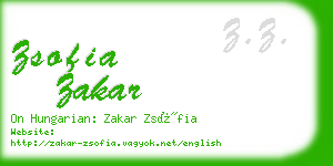 zsofia zakar business card